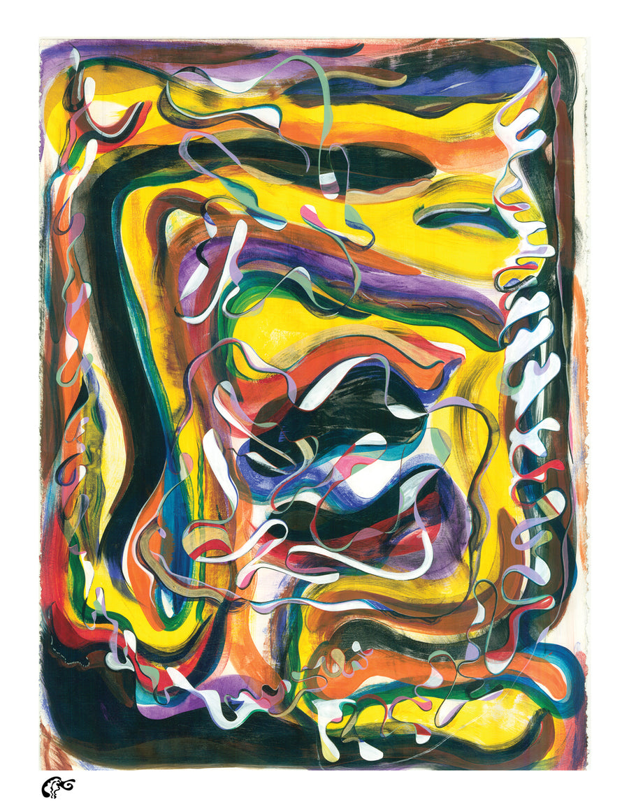 Yellow Waves on Black Pigment - Lesny JN Felix