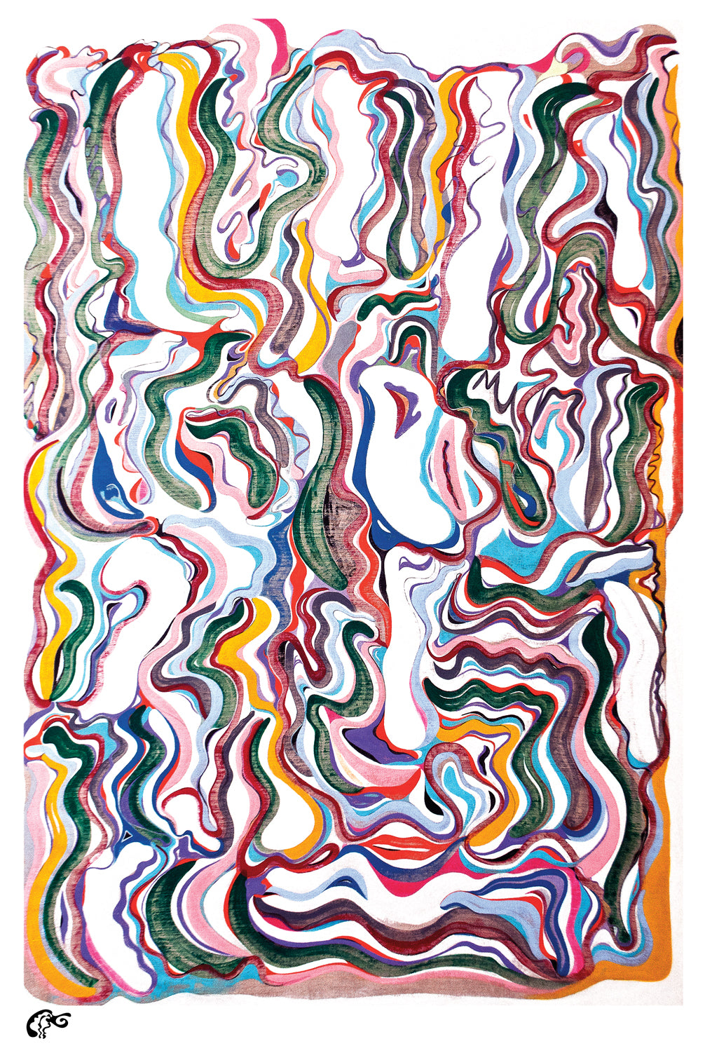 Bold Waves on White Background - Lesny JN Felix