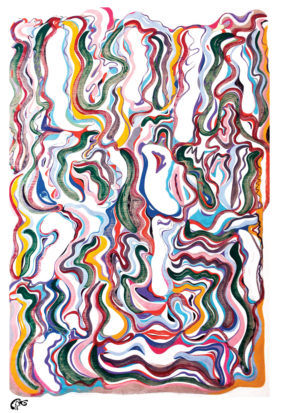 Bold Waves on White Background - Lesny JN Felix